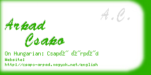 arpad csapo business card